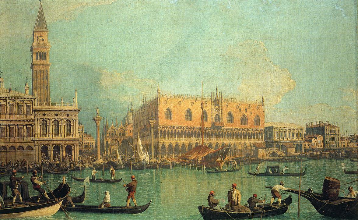Canaletto, 1735 - Dogepaleis gezien vanaf Bacino di San Marco, vedutekunst