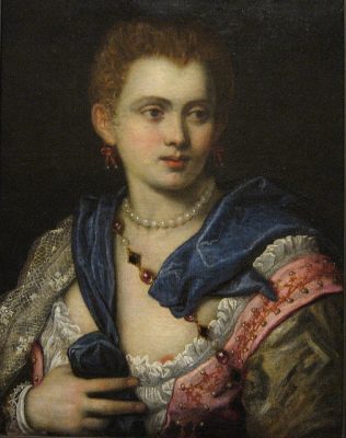 Veronica Franco door Jacopo Tintoretto (?) rond 1574, olie op canvas Worcester Art Museum